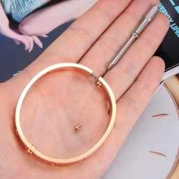 Brazalete De Titanio Con Diamantes De Imitación Para Mujer "To Have A Long Story"