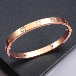 Brazalete De Titanio Con Diamantes De Imitación Para Mujer "To Have A Long Story"