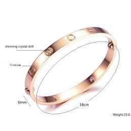 Brazalete De Titanio Con Diamantes De Imitación Para Mujer "To Have A Long Story"