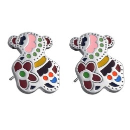 Pendientes De Titanio Con Forma De Oso Para Mujer, De Calidad Estable
