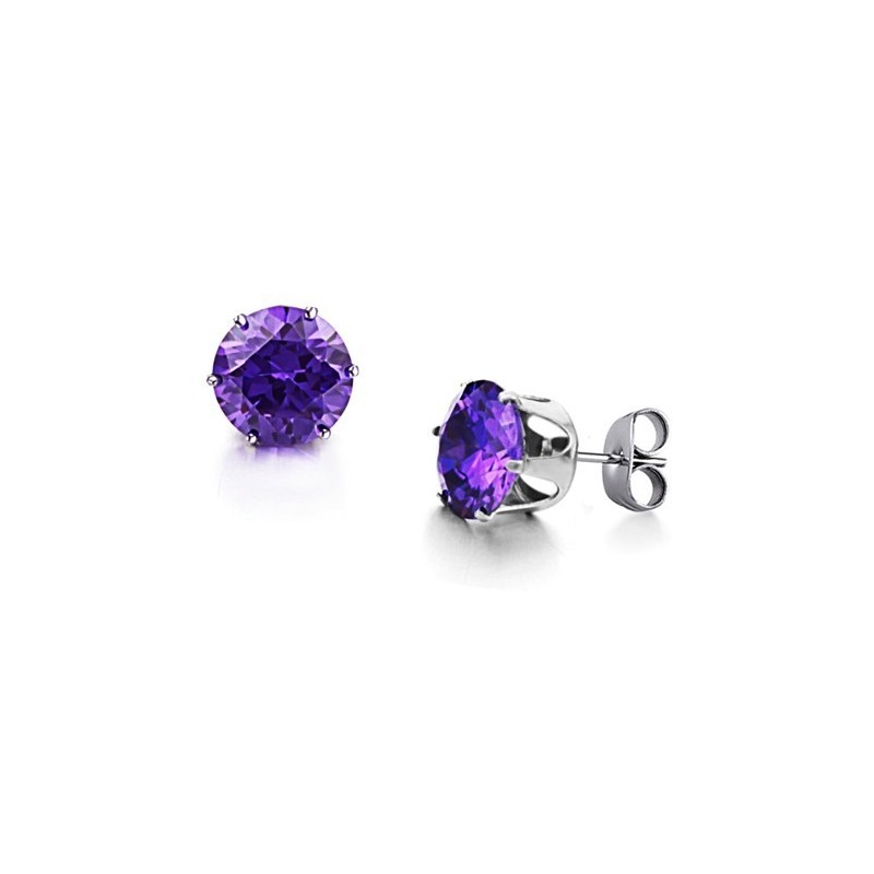 Conocido Por Sus Pendientes Femeninos De Titanio Morado De Excelente Calidad Con Diamantes.