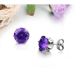 Conocido Por Sus Pendientes Femeninos De Titanio Morado De Excelente Calidad Con Diamantes.