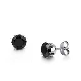 Pendientes De Titanio Negro De Alta Calidad Para Hombre Con Diamantes