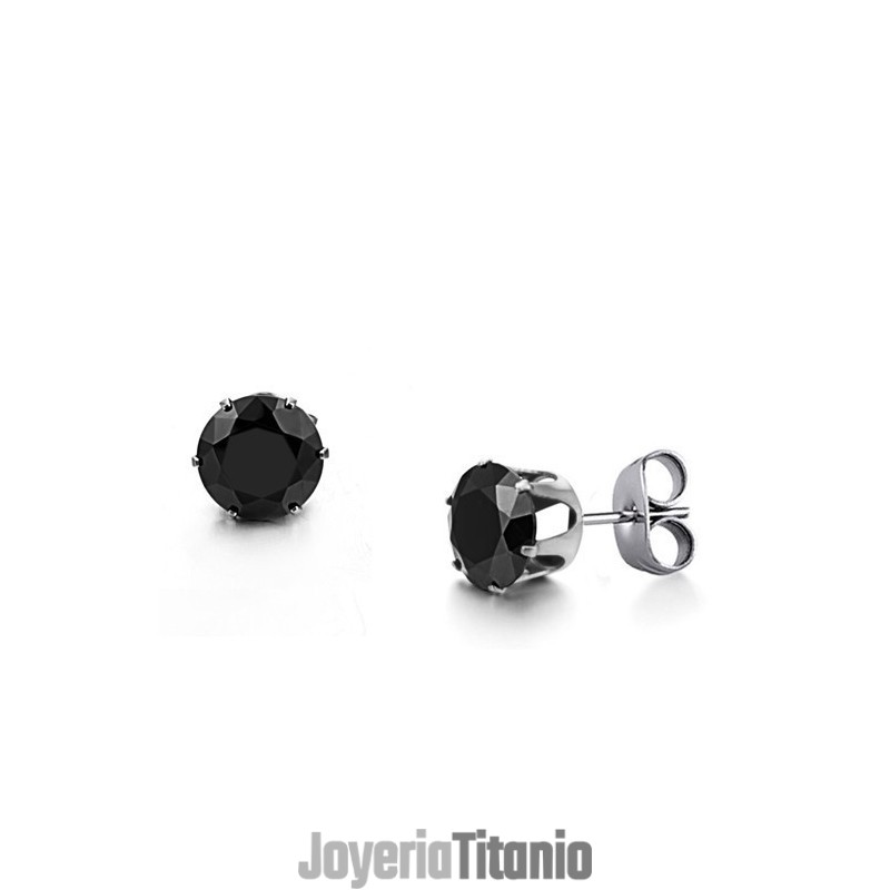 Pendientes De Titanio Negro De Alta Calidad Para Hombre Con Diamantes