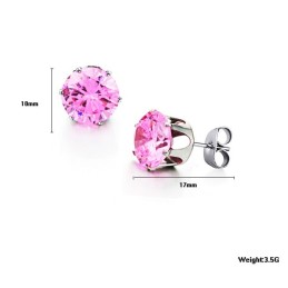 Amplia Variedad De Pendientes Femeninos De Titanio Rosa Con Diamantes