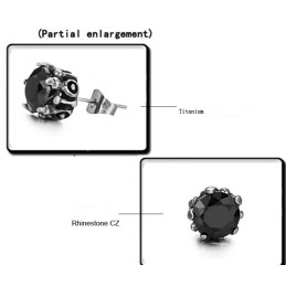 Pendientes De Titanio Negro Con Diamantes De Alta Calidad