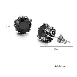 Pendientes De Titanio Negro Con Diamantes De Alta Calidad