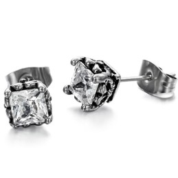 Pendientes De Titanio Unisex De Calidad Estable Con Diamante