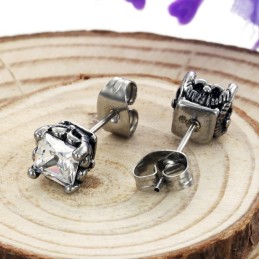 Pendientes De Titanio Unisex De Calidad Estable Con Diamante