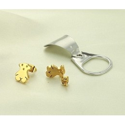 Pendientes De Titanio Con Forma De Oso, La Reina De La Calidad