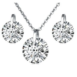 Collar Y Pendientes De Titanio Con Forma De Copo De Nieve Para Mujer, Con Diamantes De Imitación Y Calidad Y Cantidad Garantizad