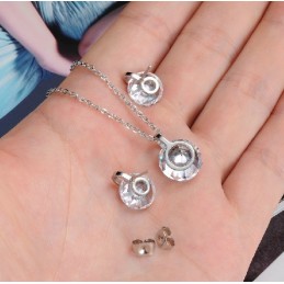 Collar Y Pendientes De Titanio Con Forma De Copo De Nieve Para Mujer, Con Diamantes De Imitación Y Calidad Y Cantidad Garantizad