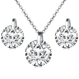 Collar Y Pendientes De Titanio Para Mujer De Calidad Confiable Con Diamantes De Imitación.