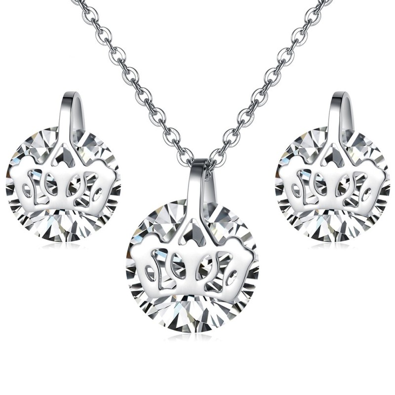 Collar Y Pendientes De Titanio Para Mujer De Calidad Confiable Con Diamantes De Imitación. Collar Y Pendientes De Titanio Para Mujer De Calidad Confiable Con Diamantes De Imitación.