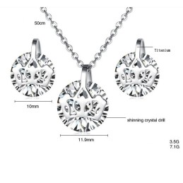 Collar Y Pendientes De Titanio Para Mujer De Calidad Confiable Con Diamantes De Imitación.