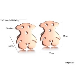 Pendientes De Titanio Con Forma De Oso Para Mujer, Con Calidad Y Cantidad Garantizadas