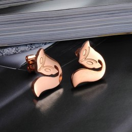 Pendientes De Titanio Con Forma De Zorro Femenino, Muy Populares En Todo El Mundo.