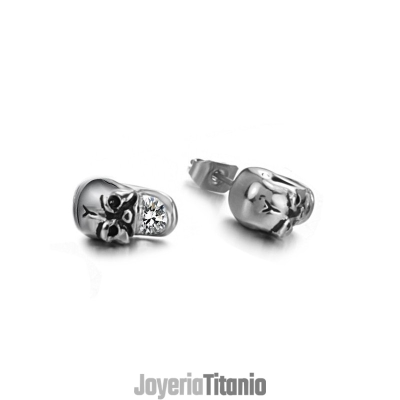 Pendientes De Titanio Con Calavera Femenina Y Diamante De Rendimiento Confiable