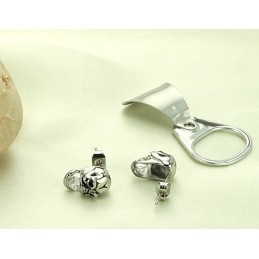 Pendientes De Titanio Con Calavera Femenina Y Diamante De Rendimiento Confiable