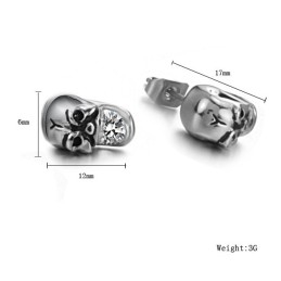 Pendientes De Titanio Con Calavera Femenina Y Diamante De Rendimiento Confiable