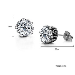 Pendientes De Titanio Blanco Femenino De Excelente Calidad Con Diamantes De Imitación.