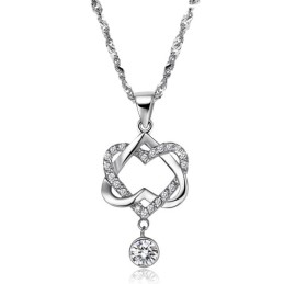 Collar De Titanio Con Baño De Platino Y Nudo De Calidad Estable