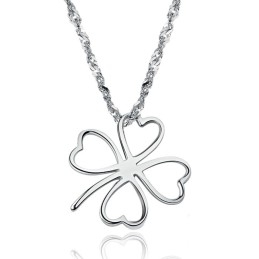 Collar De Titanio Con Baño De Platino Y Forma De Trébol Para Mujer, Fácil De Usar