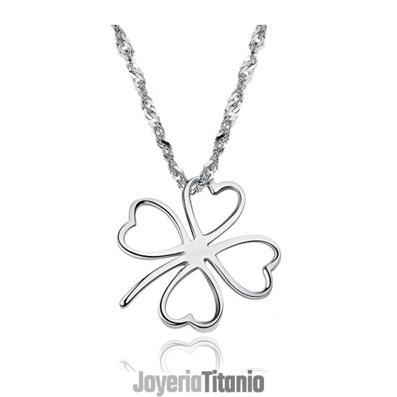 Collar De Titanio Con Baño De Platino Y Forma De Trébol Para Mujer, Fácil De Usar