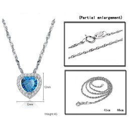 Collar De Titanio Con Baño De Platino Y Diamantes De Imitación Para Mujer De Alta Calidad.