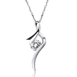 Collar De Titanio Con Baño De Platino Y Diamantes Para Mujer, De Calidad Estable