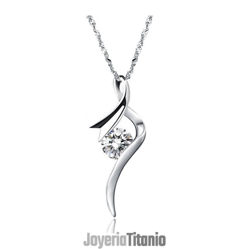 Collar De Titanio Con Baño De Platino Y Diamantes Para Mujer, De Calidad Estable Collar De Titanio Con Baño De Platino Y Diamantes Para Mujer, De Calidad Estable