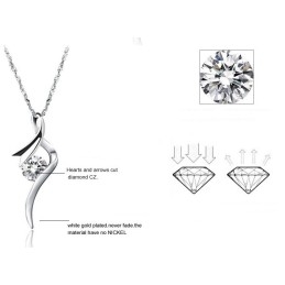 Collar De Titanio Con Baño De Platino Y Diamantes Para Mujer, De Calidad Estable