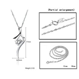 Collar De Titanio Con Baño De Platino Y Diamantes Para Mujer, De Calidad Estable