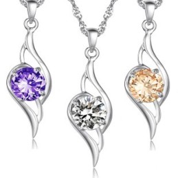 Collar De Titanio Con Baño De Platino Y Diamantes Para Mujer, Con Calidad Y Cantidad Garantizadas