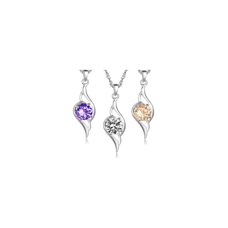 Collar De Titanio Con Baño De Platino Y Diamantes Para Mujer, Con Calidad Y Cantidad Garantizadas