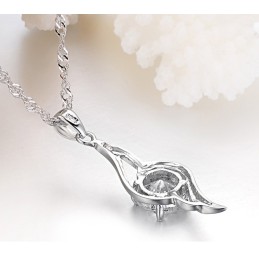 Collar De Titanio Con Baño De Platino Y Diamantes Para Mujer, Con Calidad Y Cantidad Garantizadas