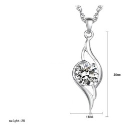Collar De Titanio Con Baño De Platino Y Diamantes Para Mujer, Con Calidad Y Cantidad Garantizadas