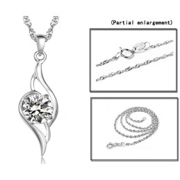 Collar De Titanio Con Baño De Platino Y Diamantes Para Mujer, Con Calidad Y Cantidad Garantizadas