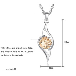 Collar De Titanio Con Baño De Platino Y Diamantes Para Mujer, Con Calidad Y Cantidad Garantizadas