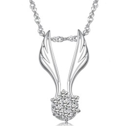 Collar De Titanio Con Baño De Platino Y Diamantes De Imitación En Forma De Ala Para Mujer, Fácil De Usar