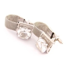 Gemelos De Titanio De Nuevo Estilo Con Cristal Brillante.