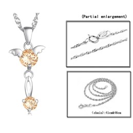 Collar De Titanio Con Baño De Platino Morado Y Diamantes Para Mujer De Calidad Estable