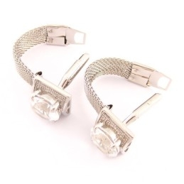 Gemelos De Titanio De Nuevo Estilo Con Cristal Brillante.