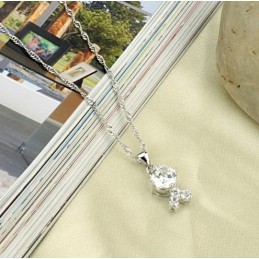 Collar De Titanio Con Baño De Platino Y Diamantes De Imitación Para Mujer, De Calidad Confiable