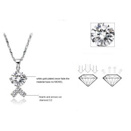 Collar De Titanio Con Baño De Platino Y Diamantes De Imitación Para Mujer, De Calidad Confiable