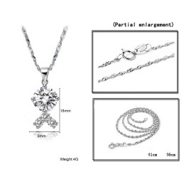 Collar De Titanio Con Baño De Platino Y Diamantes De Imitación Para Mujer, De Calidad Confiable