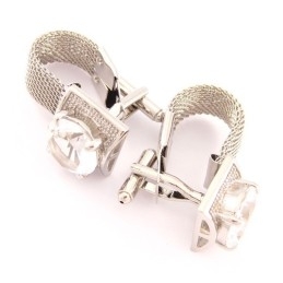 Gemelos De Titanio De Nuevo Estilo Con Cristal Brillante.