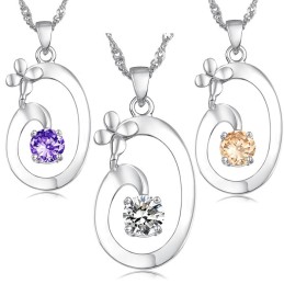 Collar De Titanio Con Baño De Platino Elegante Para Mujer De Excelente Calidad