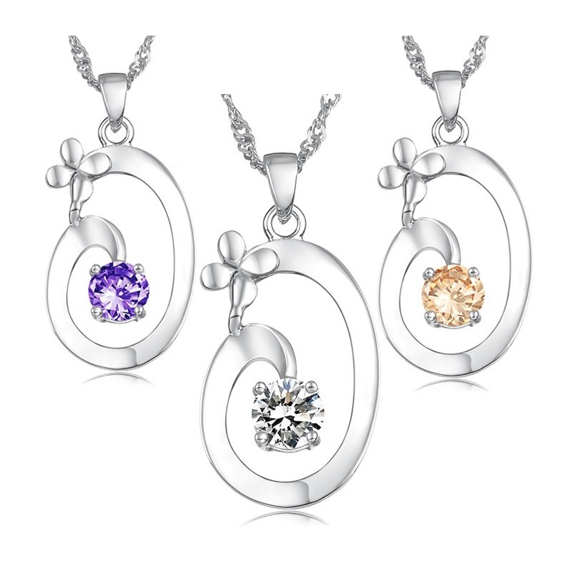 Collar De Titanio Con Baño De Platino Elegante Para Mujer De Excelente Calidad Collar De Titanio Con Baño De Platino Elegante Para Mujer De Excelente Calidad