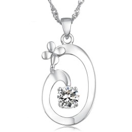 Collar De Titanio Con Baño De Platino Elegante Para Mujer De Excelente Calidad